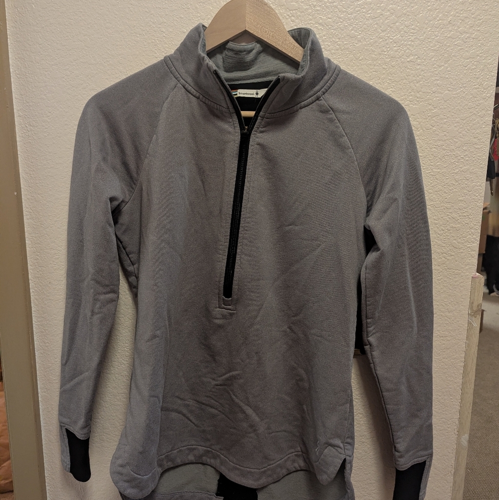 Smartwool Women's Light Gray Quarter-Zip Pullover